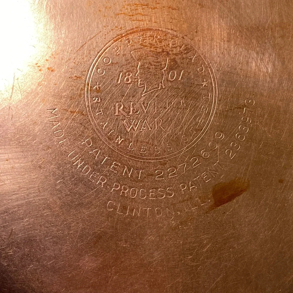 Vintage Revere Ware 1.5 Qt Saucepan Copper Bottom w/ Lid Clinton IL 1801 USA